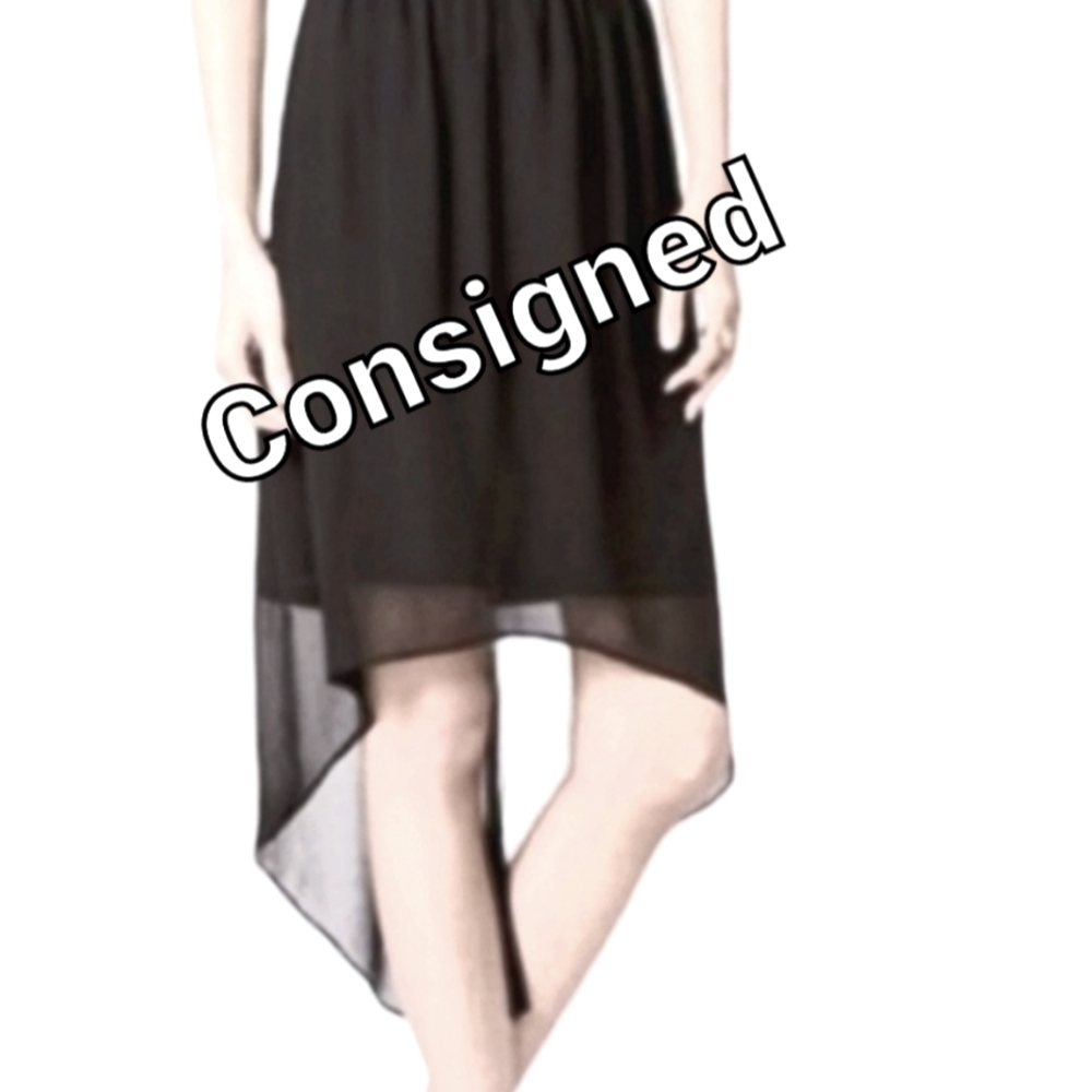 FOREVER 21 black hi low skirt L